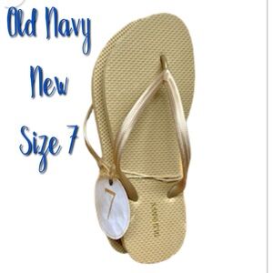 Flip Flop Sparkle Sandals, Size 7, Taupe, Old Navy